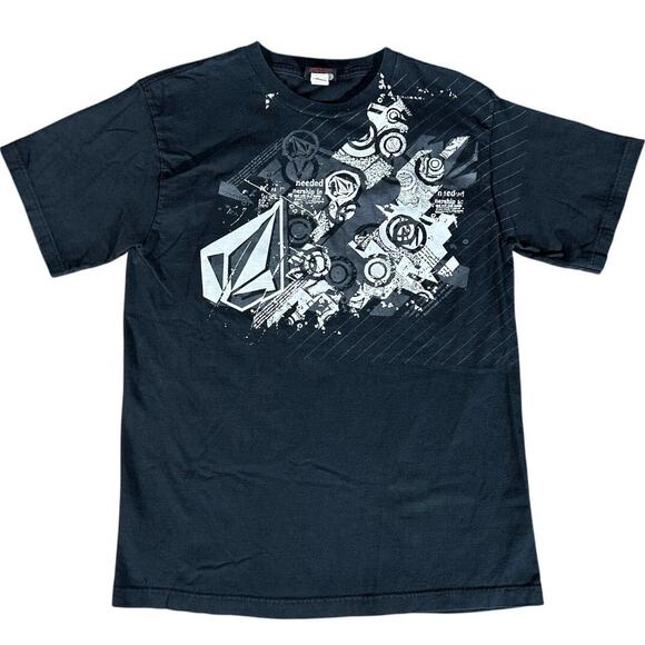 Volcom Y2K Graphic Black T-shirt Skater Baby Tee - Picture 1 of 4